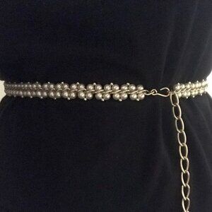 New__ Faux Pearl Chain Belt, Adjustable (Fits 30"-39" Waist)